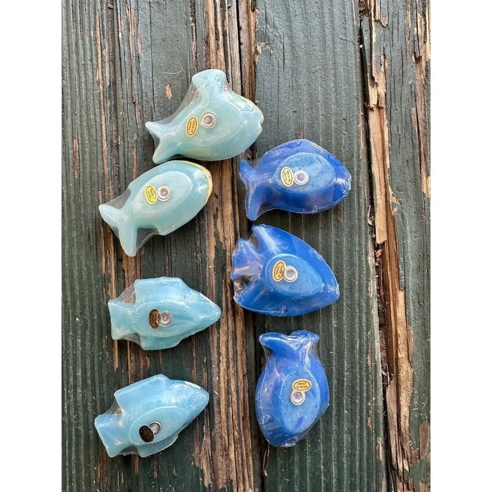 Fish Candles 7 Floating Tropical Fish Ocean Reef Theme Decor  Colorful  Sealed A